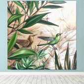 peinture sur toile d'inspiration nature, vert, ois (Insitu (Plancher de Bois))
