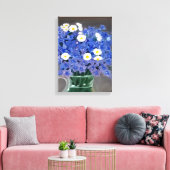 Peinture sur toile imprimé fleurs bleues (Insitu(Salon))