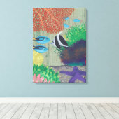 Peinture Tropicale Colorée Poisson Peinture Toile (Insitu (Plancher de Bois))