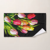 Peinture tulipe - Art floral original (Serviette à main)