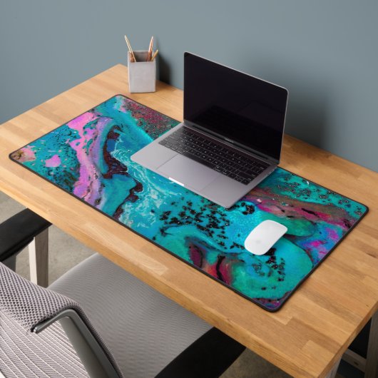 Peinture turquoise en noir rose Abstrait (Bureau 2)