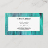 Peinture turquoise et carte de visite blanc (Dos)