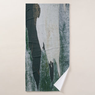 Peinture verte, noire et beige