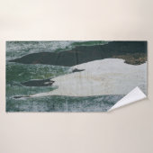 Peinture verte, noire et beige (Serviette de bain)