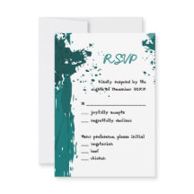 Peinture verte turquoise - Invitation RSVP