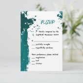 Peinture verte turquoise - Invitation RSVP (Debout devant)