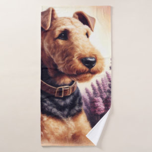 Peinture vintage Airedale Terrier