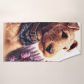 Peinture vintage Airedale Terrier (Serviette de bain)