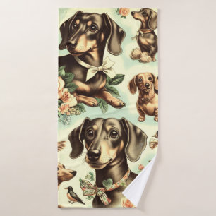 Peinture vintage Dachshund transparente