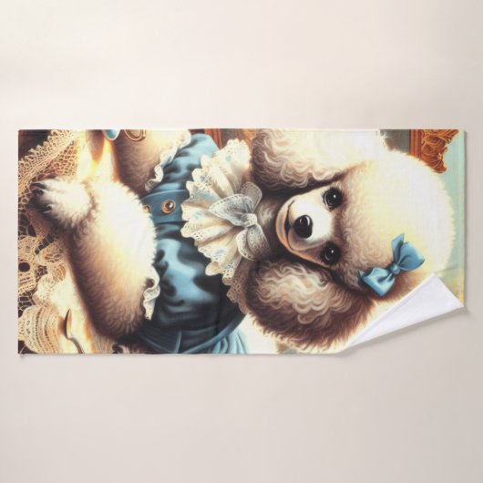 Peinture vintage de caniche (Serviette de bain)