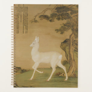 Peinture vintage de cerf blanc de l'art impérial c