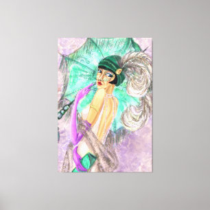 Peinture Vintage pour femme en toile de parapluie