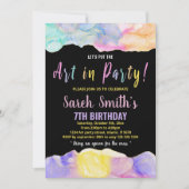 Peinture violet noir Invitations Anniversaire (Devant)