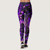 Peinture violette sur Leggings noirs (Dos)