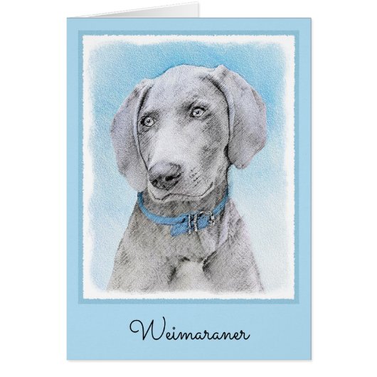 Peinture Weimaraner - Joli art original chien (Devant)
