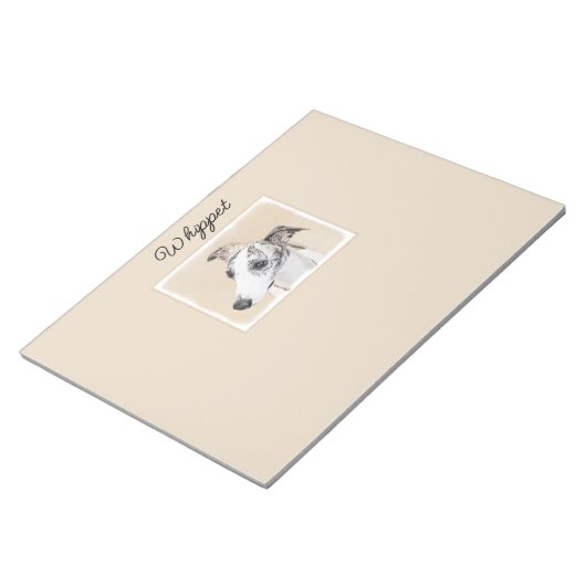 Peinture Whippet - Bloc-notes original pour chien  (Incliné)