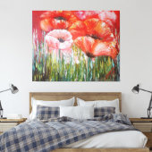 Peintures à l'huile de pavots rouges sur toile (Insitu(Chambre))