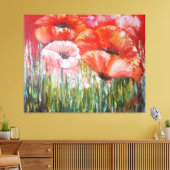 Peintures à l'huile de pavots rouges sur toile (Insitu(Salon))