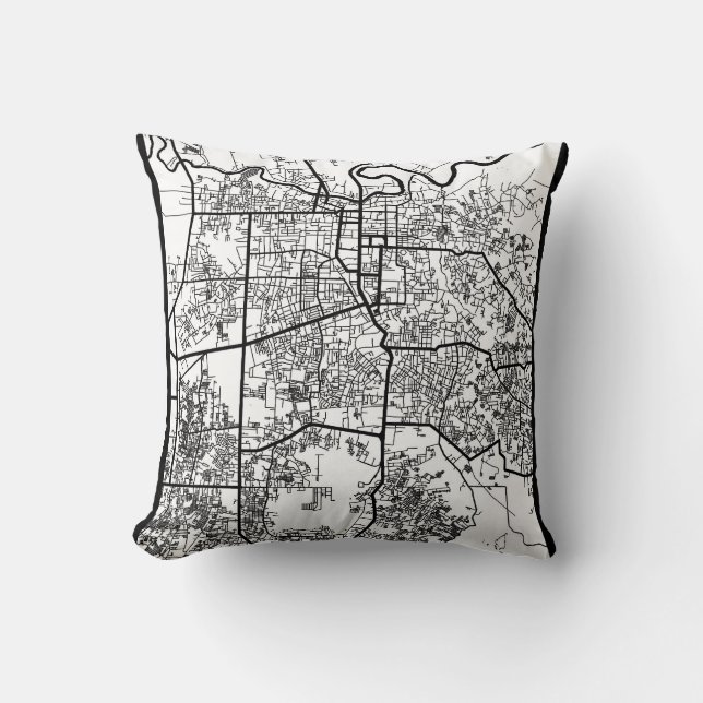 Pekanbaru Indonesia City Map Kussen (Voorkant)