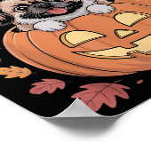 Peke Costume On Pumpkin Halloween Pekingese Poster (Hoek)