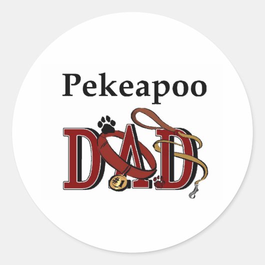 Pekeapoo Papa Sticker (Voorkant)