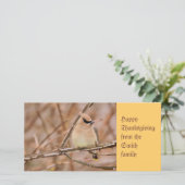 Pekelkleurige Pestvogel in de herfst Feestdagenkaart (Staand voorkant)