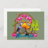 Pekin Robins—Leiothrix Love Never Fails Briefkaart (Voorkant / Achterkant)