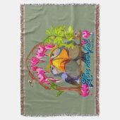 Pekin Robins—Leiothrix Love Never Fails Deken (Voorkant Verticaal)