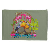 Pekin Robins—Leiothrix Love Never Fails Kussensloop (Achterkant)