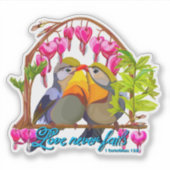 Pekin Robins—Leiothrix Love Never Fails Sticker (Voorkant)