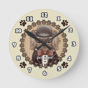 Pekinees met bril Klok