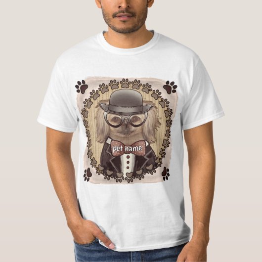 Pekinees met een bril t-shirt (Voorkant)