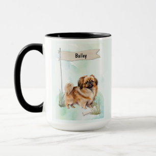 Pekinese Aquarel Gepersonaliseerde Hond Mok