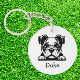 Peking Boxer Terrier Puppy gepersonaliseerd Sleutelhanger