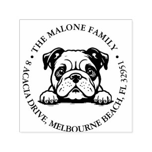 Peking bulldog puppy gepersonaliseerd thema zelfinktende stempel