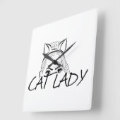 Peking Cat Lady Vierkante Klok (Hoek)