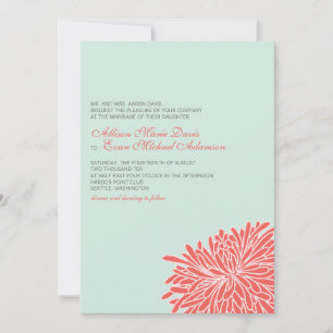 Peking Chrysanthemum Wedding Invitation Kaart