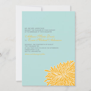 Peking Chrysanthemum Wedding Invitation Kaart