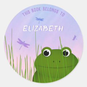 Peking Frog Book Label met de naam van het kind