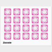 Peking Katten Roze Polka Dot Vierkante Sticker (Vel)
