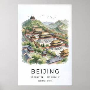 Peking Muurkunstprint, Keizerlijke Daken Poster