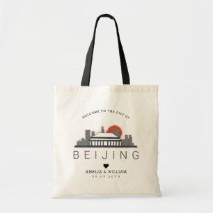 Peking Wedding Stijlvolle Skyline Tote Bag