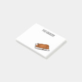 Pekingeend cartoonillustratie post-it® notes (Schuin)