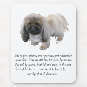 Pekingees Aandenken - VROUW Muismat