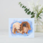 Pekingees Echte Blauwe Briefkaart (Staand voorkant)