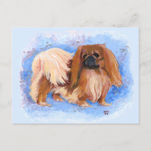 Pekingees Echte Blauwe Briefkaart (Voorkant)
