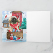 Pekingees Hond In sneeuw Kerstmis Hondenhok Kaart (Binnen)