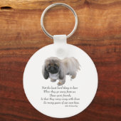 Pekingees Hond Regenboogbrug Sleutelhanger (Voorkant)