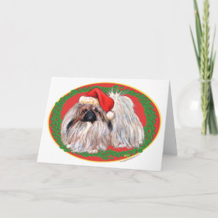 Pekingees in de Winter Feestdagen Kaart