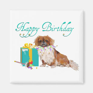 Pekingees in een feeststemming magneet